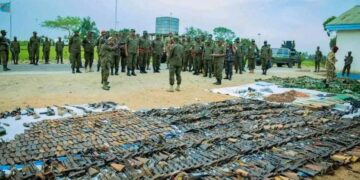 Ituri : l’armée congolaise met au jour une importante cache d’armes dans le territoire de Djugu